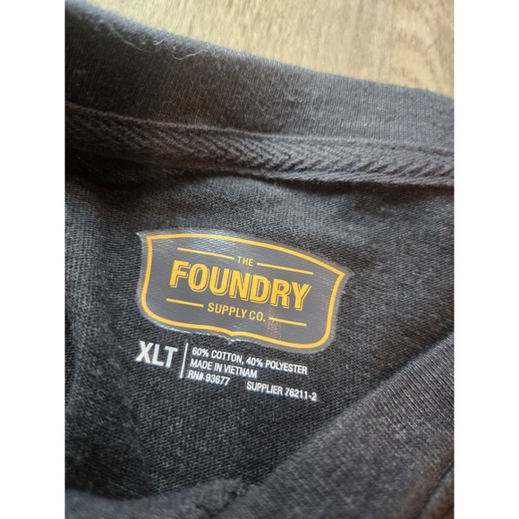 Foundry Men's 2 Button Shirt Grey Long Sleeve XLT - Picture 2 of 2